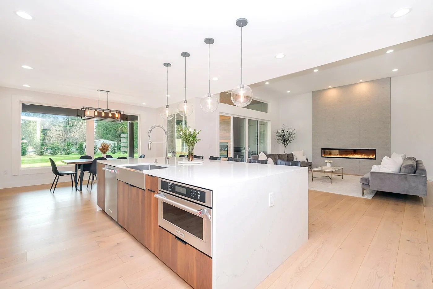 Newly built bright home interior after a post-construction clean
